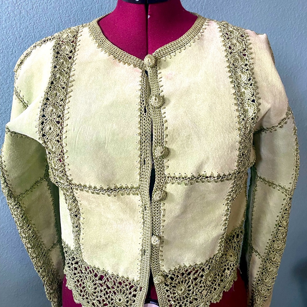 Green leather vintage jacket